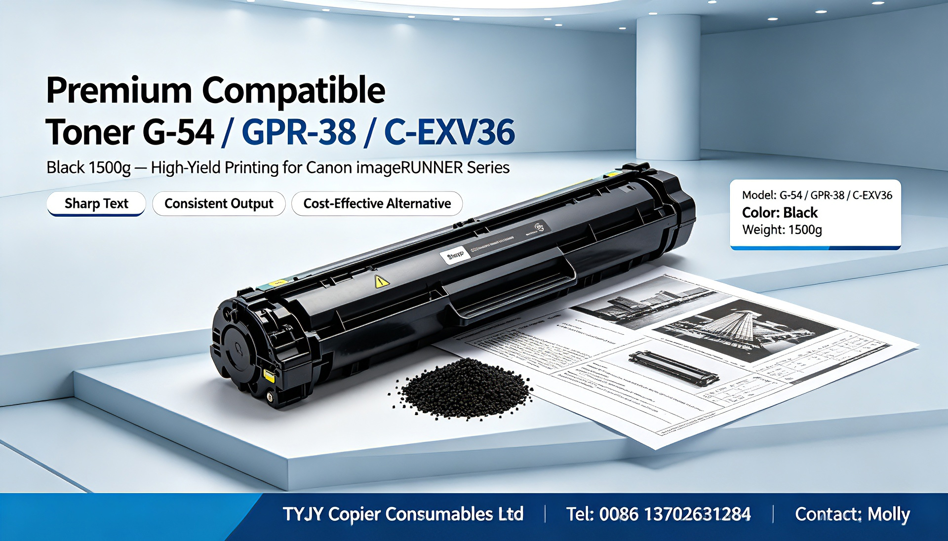 Blog công ty mới nhất về Premium Compatible Toner G-54 / GPR-38 / C-EXV36, Black 1500g | High-Yield Toner Cartridge for Canon imageRUNNER 6055, 6