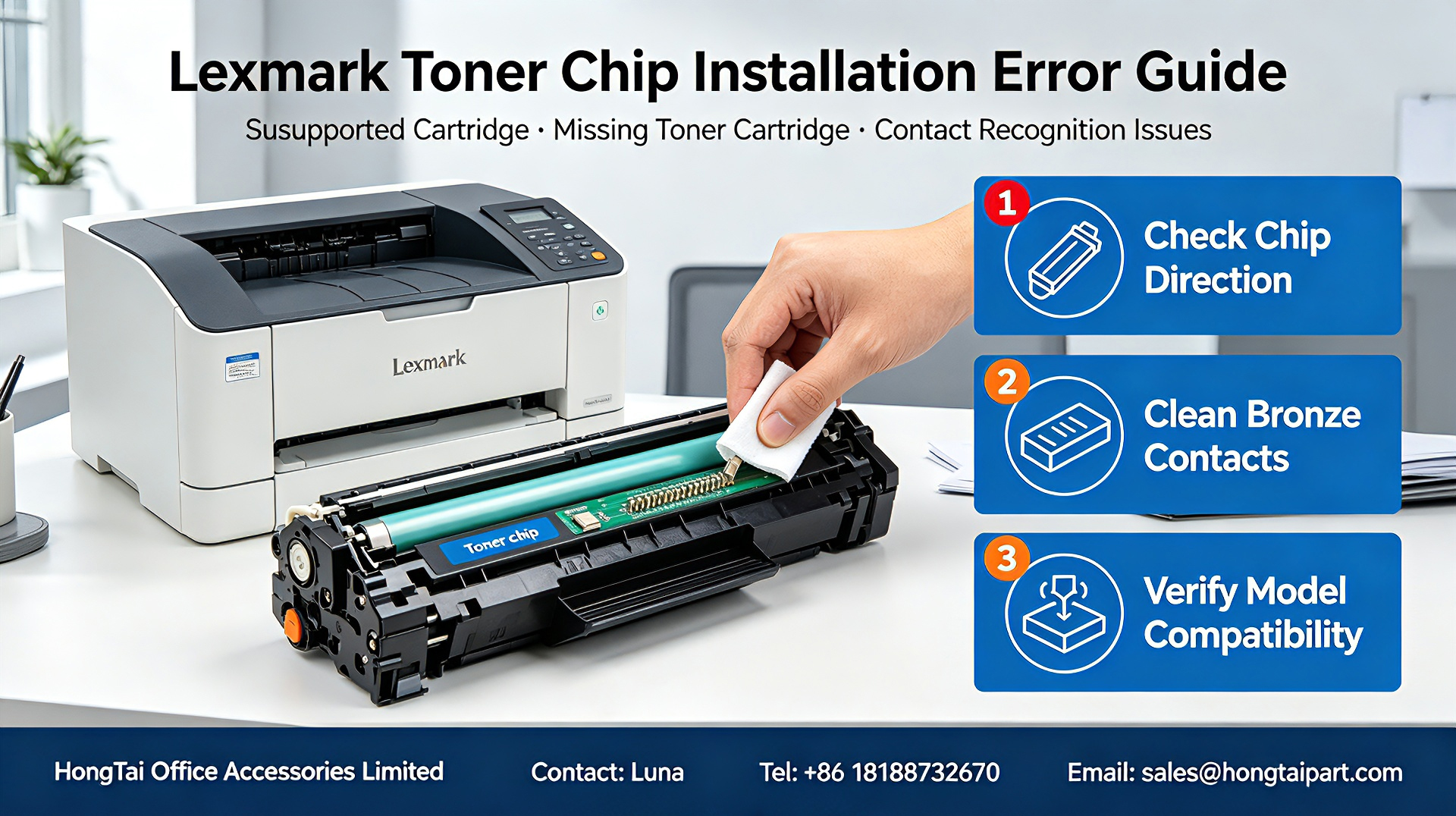Blog công ty mới nhất về Lexmark Toner Chip Troubleshooting | Fix Unsupported & Missing Cartridge Errors